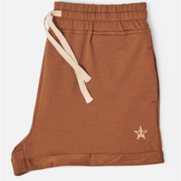 Jeffree Star Pants - Jeffree Star Orgy Collection Cotton Lounge Shorts Brown